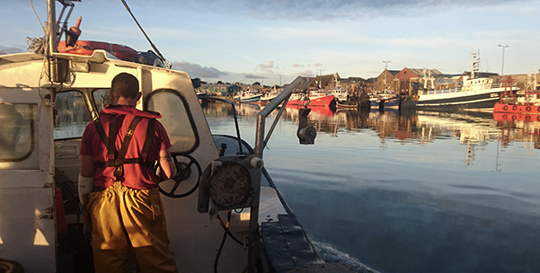 Fisherman on boat